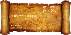 Dukesz Ditta névjegykártya